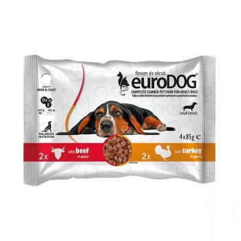 EURO DOG POUCH SMALL BREEDS DUO 4X85 g MARH-PULYKA