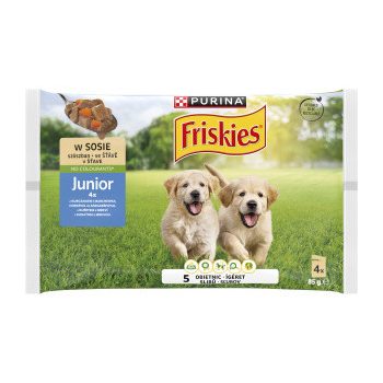    Friskies alutasak Junior Dog Csirke&SRP 4x85g Szószos válogatás