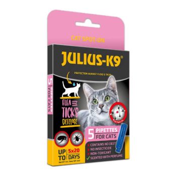    Julius-K9 Cat Spot On - Bolha-, kullancs riasztó spot-on macskák részére (5x1ml)