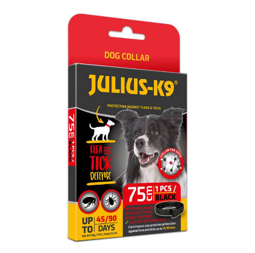 Julius-K9 Dog Collar - Bolha-, kullancs riasztó (fekete) nyakörv kutyák részére (75cm)
