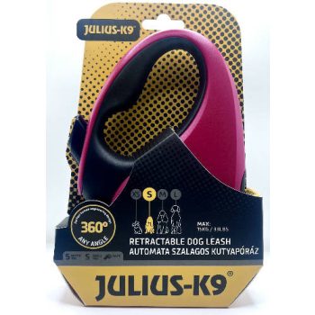   JK9 Retractable Dog Leash - automata szalagos póráz (piros-fekete) kutyák részére (S) 5 méter