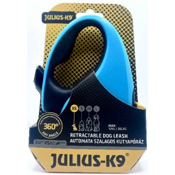    JK9 Retractable Dog Leash - automata szalagos póráz (türkiz-fekete) kutyák részére (XS) 3 méter