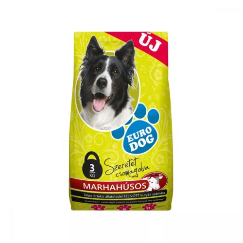 EURO DOG SZÁRAZ MARHÁS TÁP 3KG