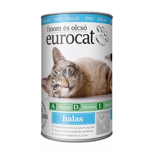 EURO CAT Macskaeledel konzerv Halas 415g