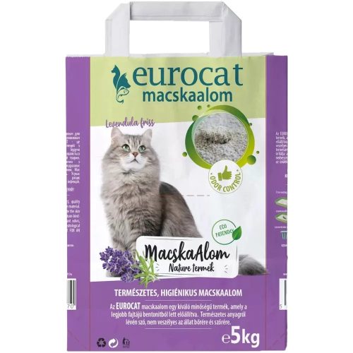 Euro Cat levendula illatú csomósodó bentonit macskaalom, 5 kg-os csomag
