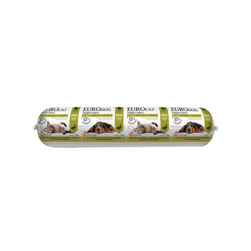 EURO DOG/CAT Plus kacsás szalámi kutyáknak és macskáknak, 1 kg-os rúd