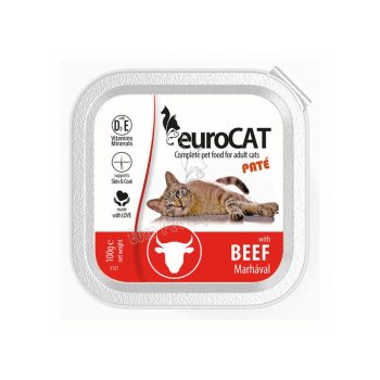 Euro Cat marhás pástétom nedves macskaeledel 100 g-os alutálkában