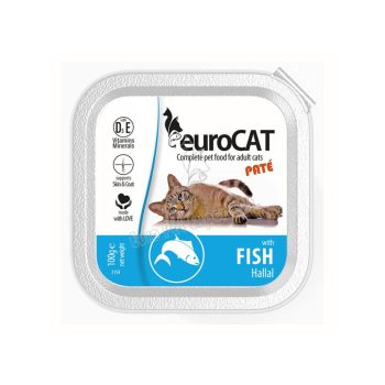 Euro Cat halas pástétom nedves macskaeledel, 100 g-os alutálkás kiszerelés