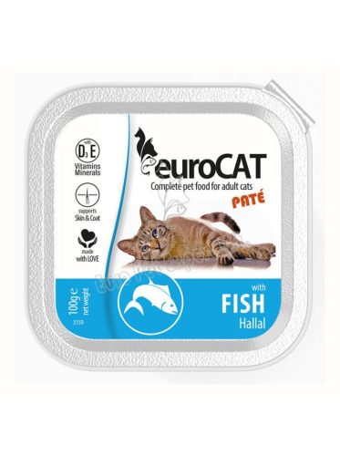 Euro Cat halas pástétom nedves macskaeledel, 100 g-os alutálkás kiszerelés