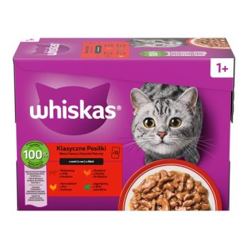 Whiskas Multipack klasszikus válogatás mártásban nedves macskaeledel, 12x85 g