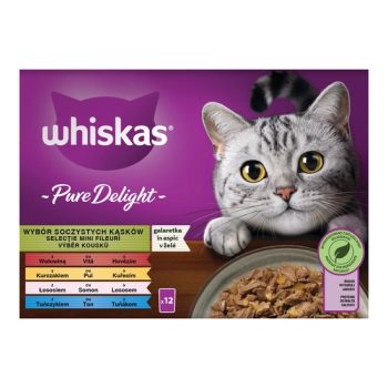 Whiskas Pure Delight húsos-halas aszpikos macskaeledel, 12x85 g-os alutasak