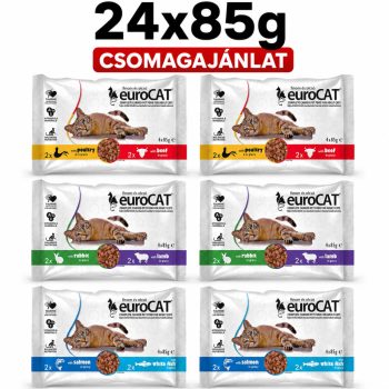 Euro Cat Pouch Duo alutasakos nedves macskaeledel szószban, 24x85 g-os csomag