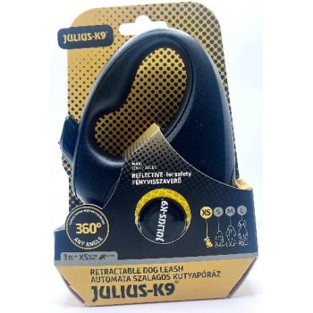   JK9 Retractable Dog Leash - automata szalagos póráz (neon narancs) kutyák részére (XS) 3 méter